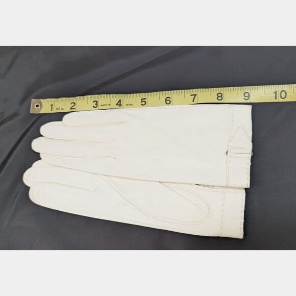 NWT White Kidskin Washable Gloves, size M - Picture 4 of 8